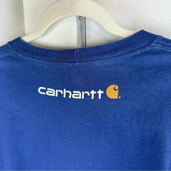 Carhartt Large Royal Graphic T-shirt Mens Workwear Logo Mens Size Large - Picture 6 of 7